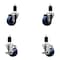 Service Caster 3'' Solid Poly Wheel Swivel 1-1/2'' Expanding Stem Caster Set 2 Brakes, 4PK SCC-EX20S314-SPUS-2-TLB-2-112 - alternate 1